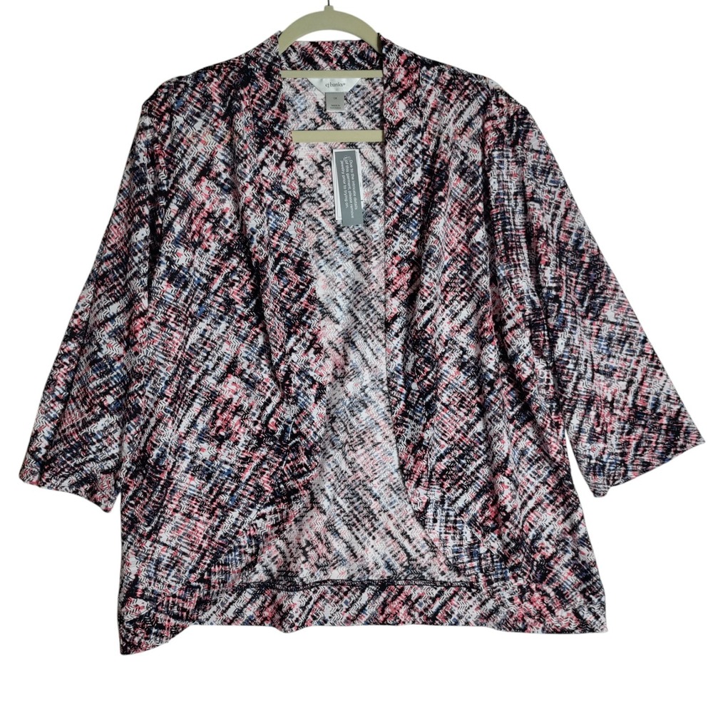 Cj Banks Open Front Mutil Color Top Womans Size 1X NWT